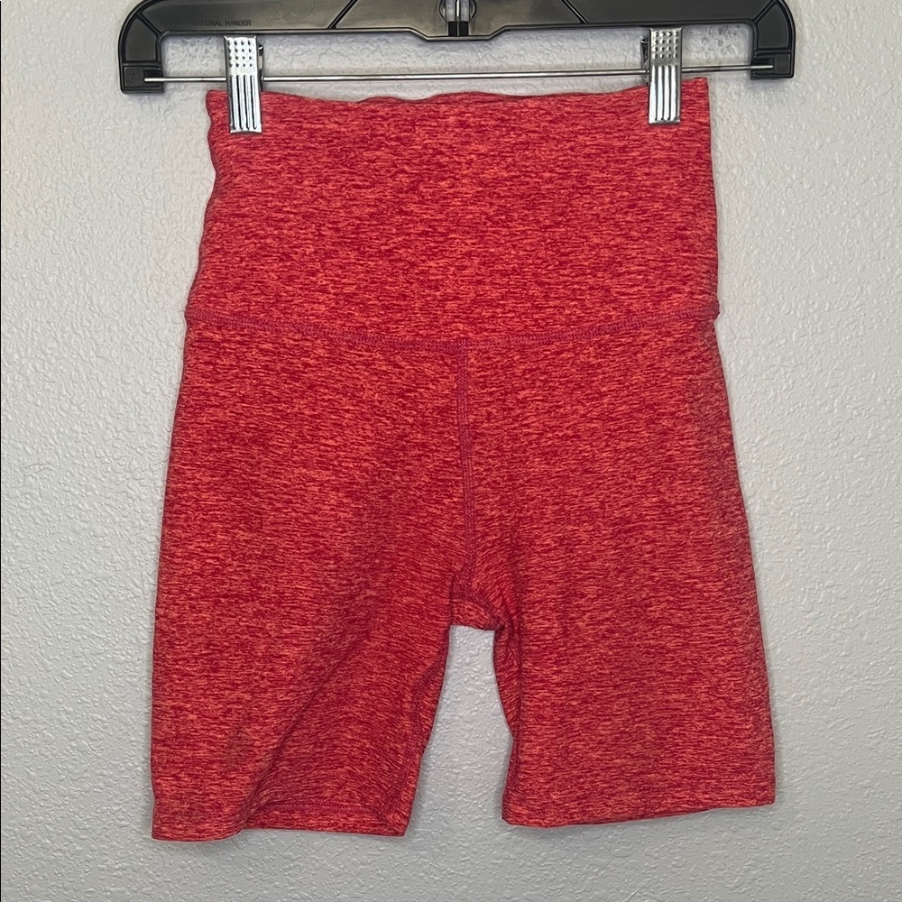 Beyond Yoga Spacedye Biker Short Orange/Pink Marl Size XS
